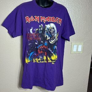 Iron Maiden the number of the beast band tee large Shaka active (flaw)
